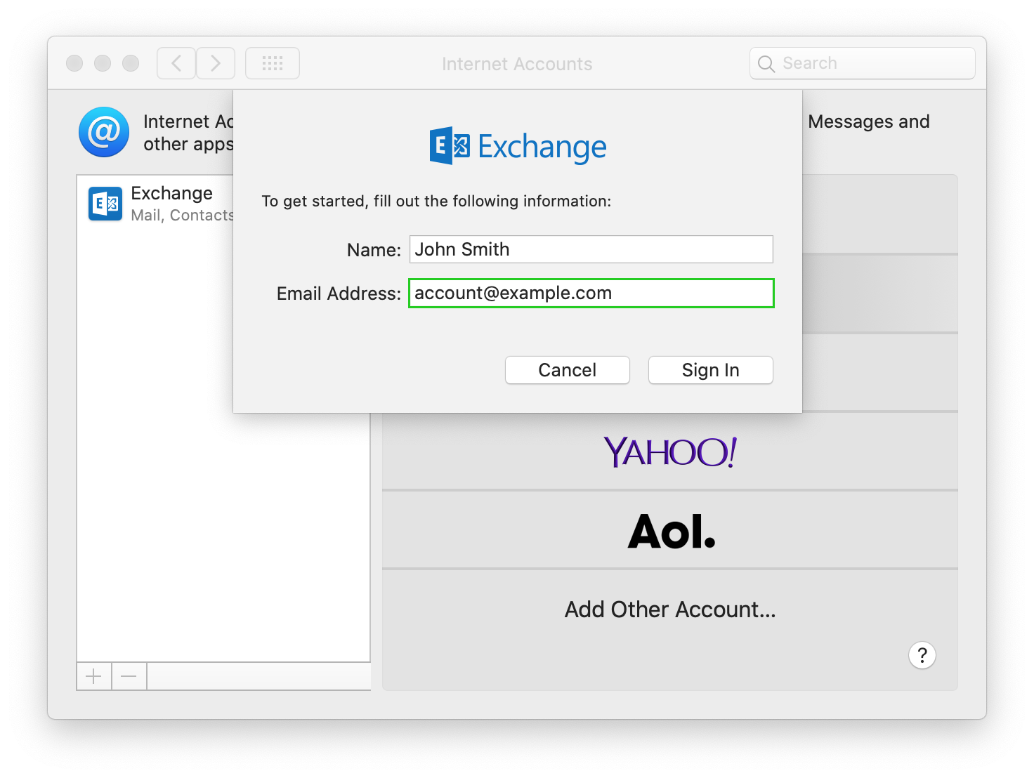 mac mail using contacts for email all